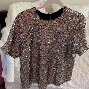 Banana Republic Sequin Blouse - Gold/Champagne
